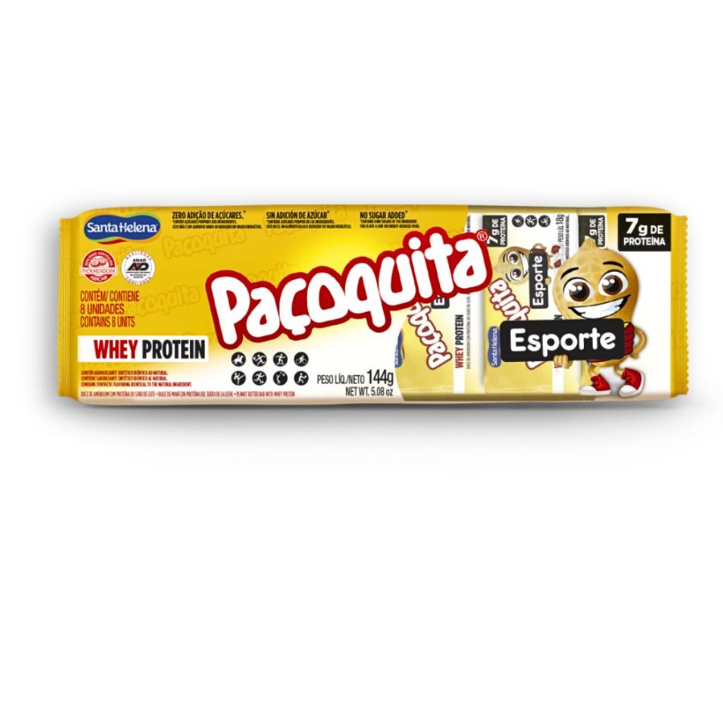 Paçoquita Esporte Flowpack 144G Com Whey Protein