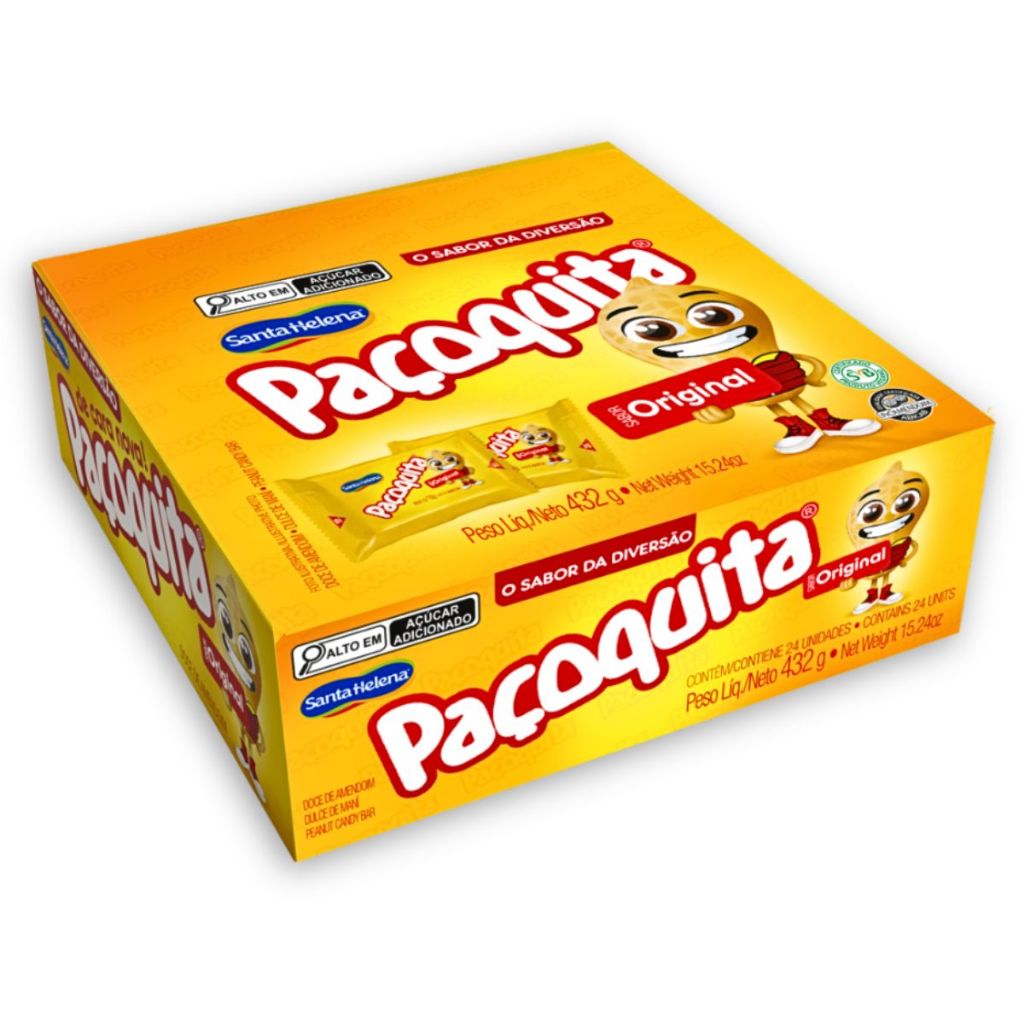 Caixa Paçoquita 432G Santa Helena Original (24Un) em Oferta na Shopee