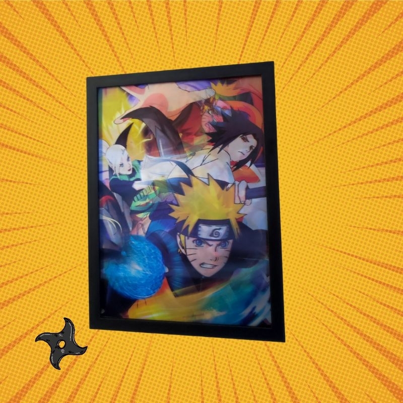 Quadro 3D/ Pôster/30x40 – Naruto e Time 7 | Decoração Geek Anime
