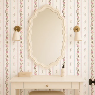 Papel de Parede Adesivo Infantil Vintage Listrado Floral quarto meninas em Oferta na Shopee