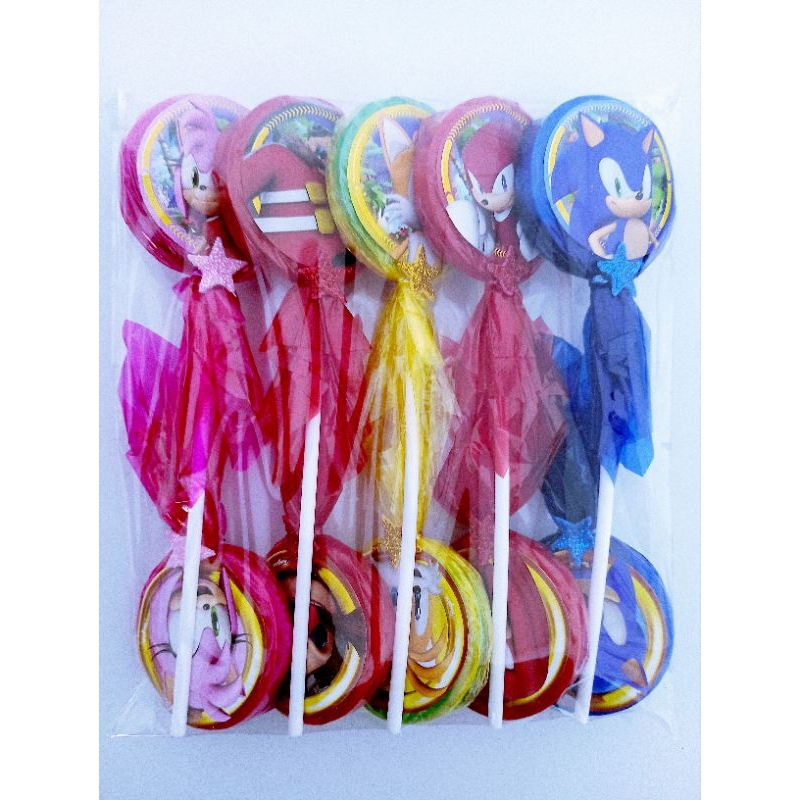 Pirulitos personalizados Sonic 10 unidades Lembrancinhas Festas em Oferta na Shopee