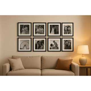 Quadro Decorativo 8 Peças Personalizado 20x20 cm | Envie Sua Foto | Cantinho De fotos em Oferta na Shopee