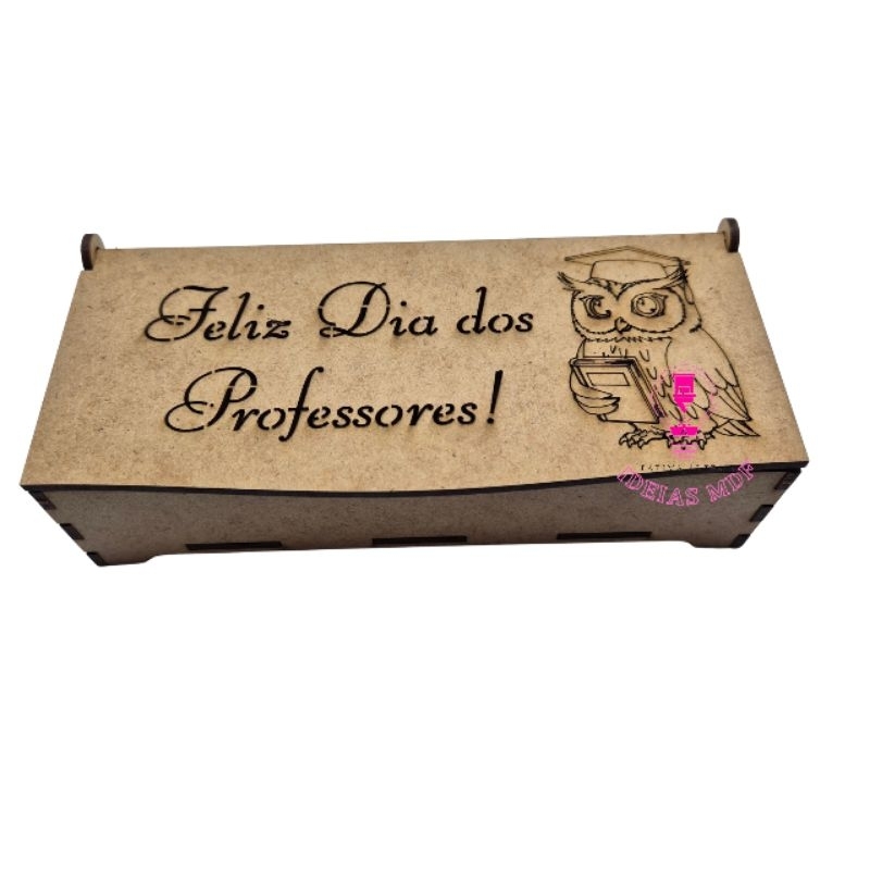 6 Caixa BIS Feliz Dia dos Professores 15X7X4 Laser Presente Lembrança - MDF