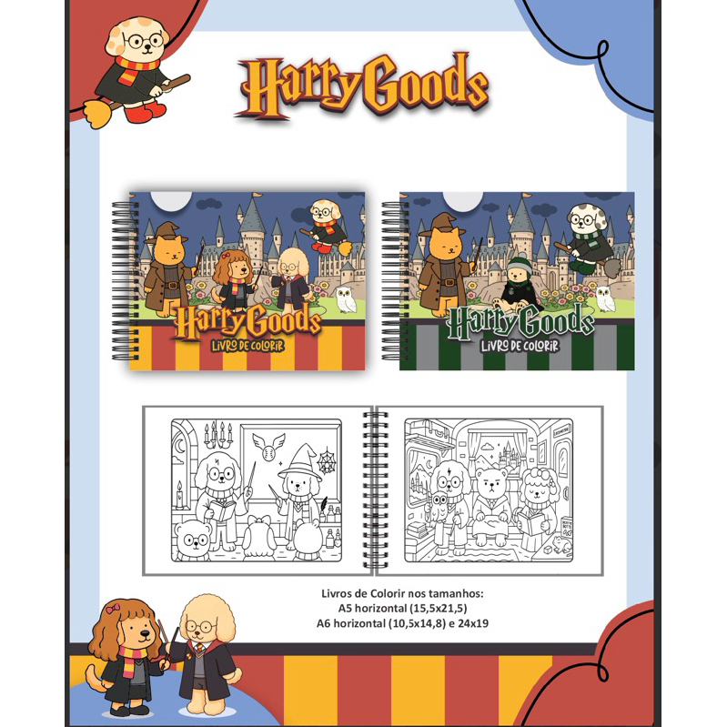 livro de colorir capa dura Harry Goods + acetato em Oferta na Shopee