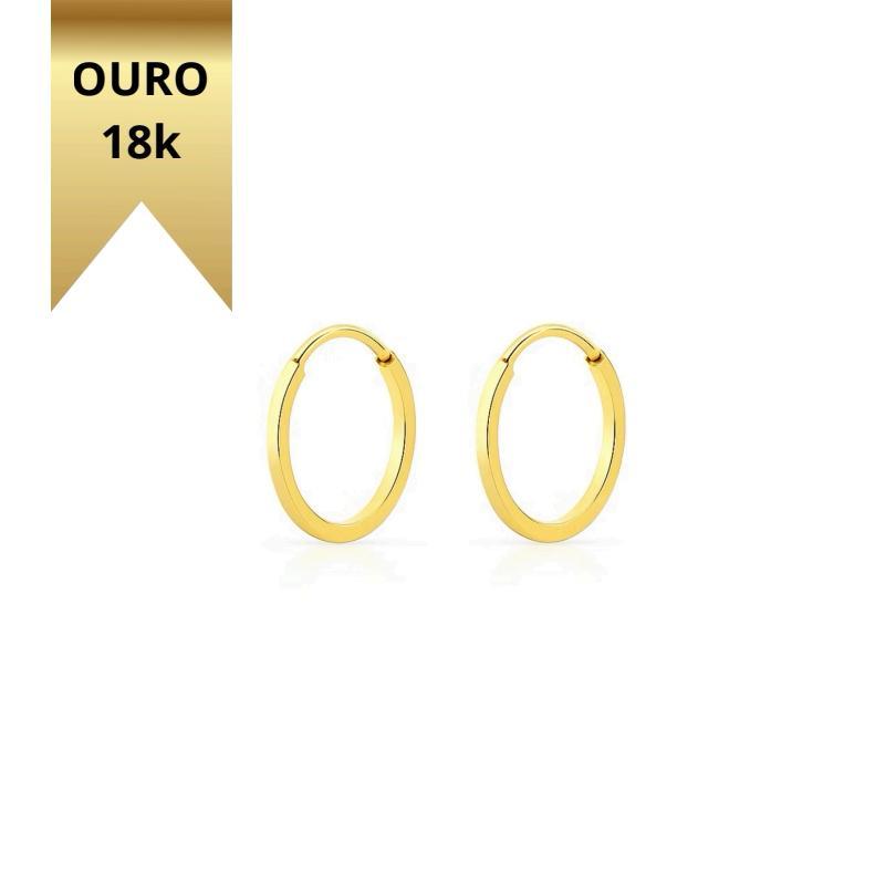 Par Brinco Infantil Argola De Ouro 18k 1cm Ou Segundo Furo