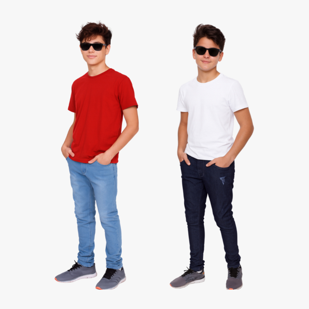 Kit 2 Calça Jeans Masculina Infantil Juvenil Menino Regulador Lancamento Ferias Passeio 10 ao 16