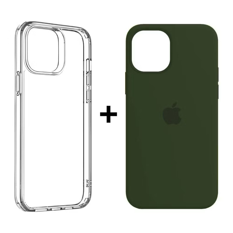 Kit 2 Capinhas Case Silicone Aveludada Colorida e acrílico Transparente para iphone 11  11pro 11promax em Oferta na Shopee