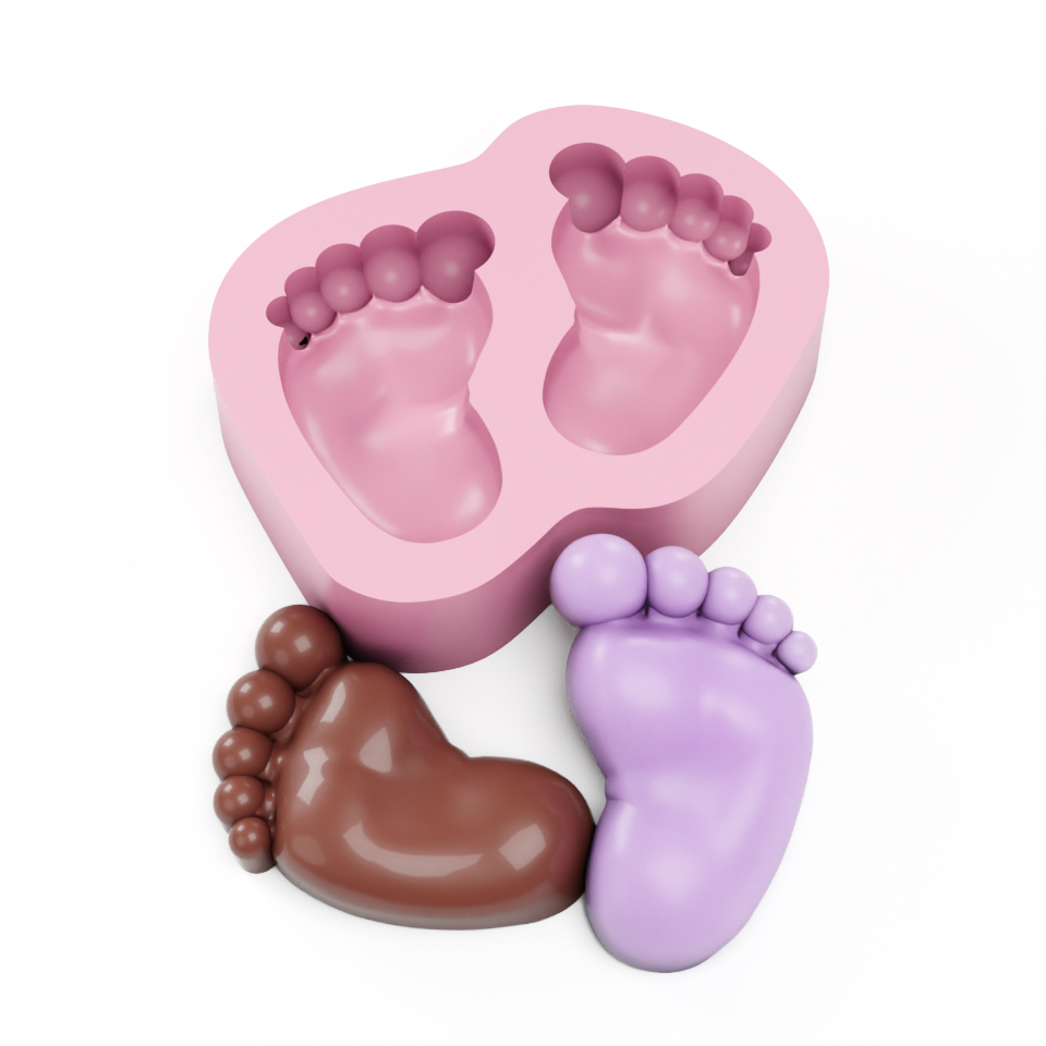 Molde de Silicone Pezinhos de Bebê -  Para Sabonetes, Velas, Gessos, Biscuits e Resinas em Oferta na Shopee