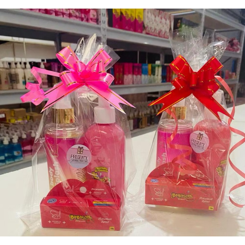 Kit Presente Body Splash + Hidratante Corporal + Hidratante Labial Soul Cosméticos em Oferta na Shopee