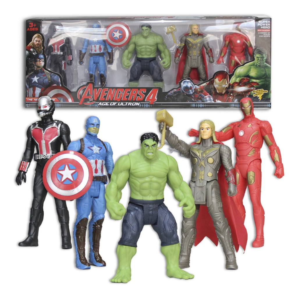 Kit 5 Brinquedo Marvel Vingadores Boneco Articulado 15cm Presente Dia Das Crianças E Natal em Oferta na Shopee