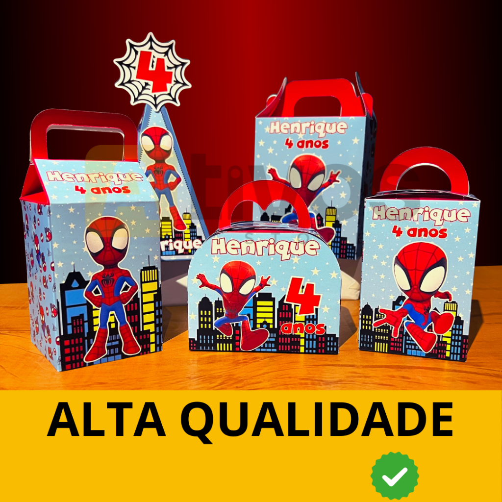 Caixinha Lembrancinha Aranha Baby Personalizada Kit 10 a 50 und Festa Aniversário Mimo para Doces