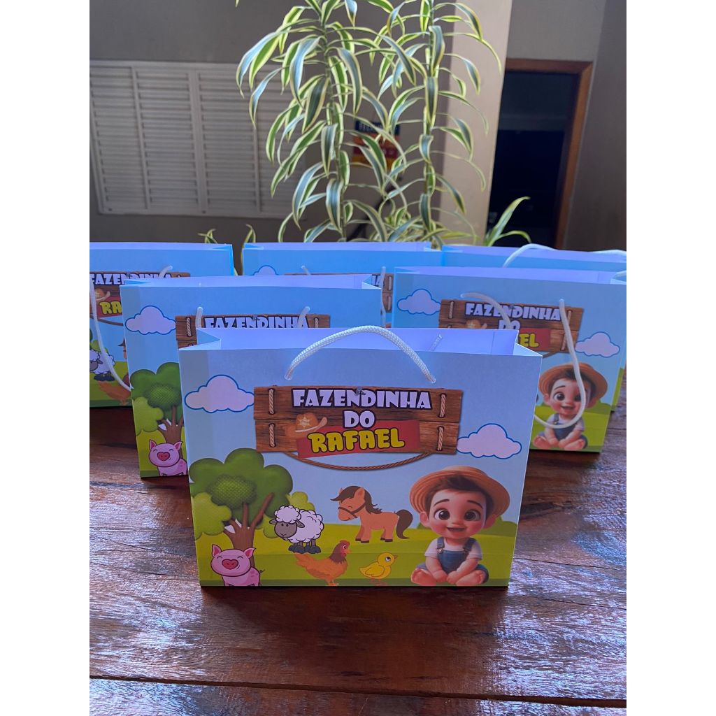 Sacolinha Personalizada Fazendinha - Sacolinha personalizada Fazenda - Lembracinhas Fazendinha