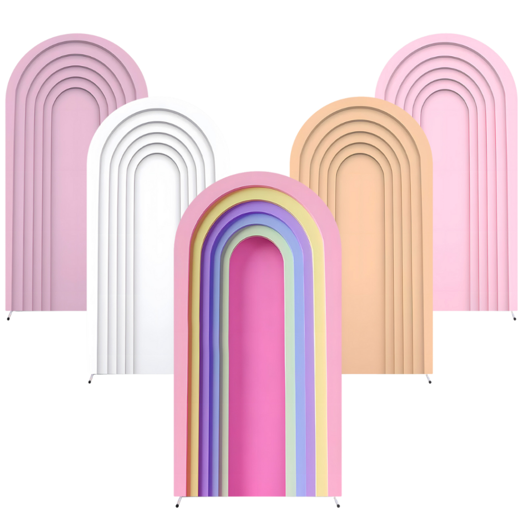 Capa de Festa Painel Arco Romano 2x1 m Tecido Liso Sublimado Alta Qualidade Elastico Veste Facil Aniversarios Festas