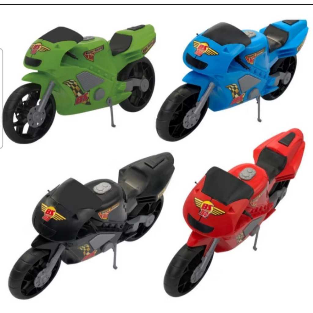 Motinha moto de Brinquedo  Super Moto 360 Esportiva Criança - Verde Azul Vermelha