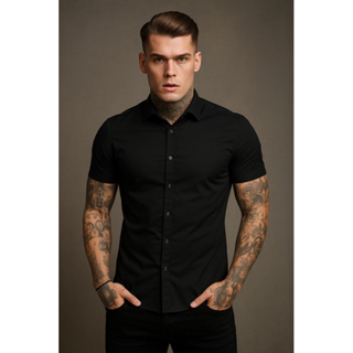 Camisa Social Masculina Gola Italiana Leve em Oferta na Shopee