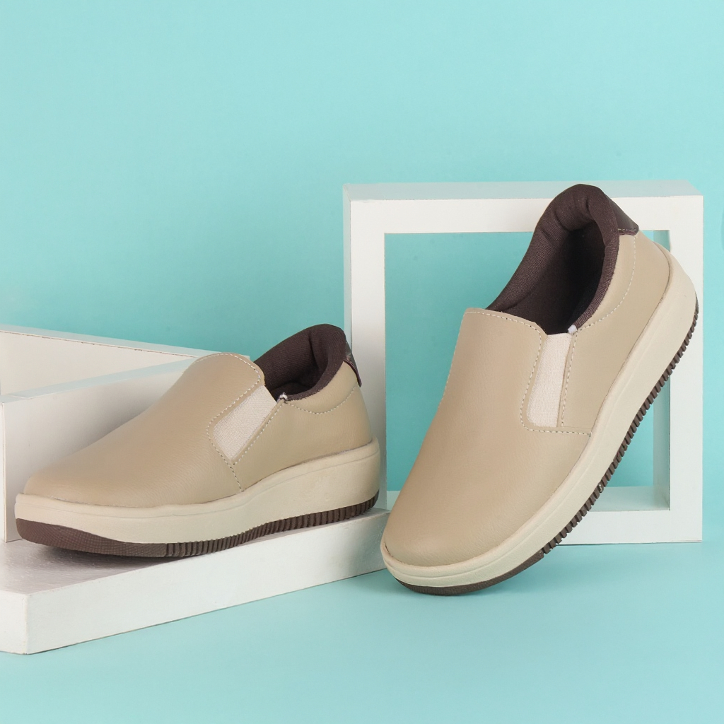 Tênis Infantil Masculino Bege Castanho azul preto Calce Fácil Slip On Casual Confortável Macio Leve Estiloso  Lindy Kids