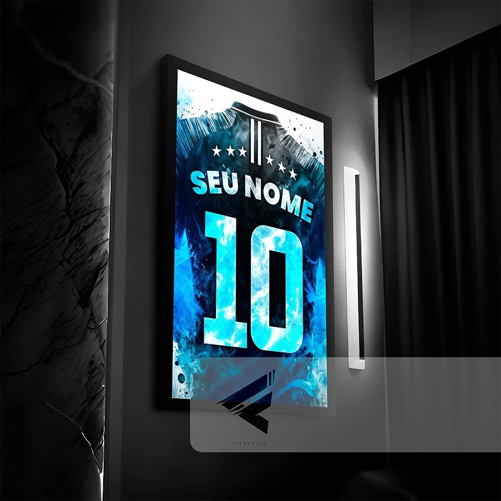 Quadro Decorativo Futebol, camisa, esporte *NOME & NUMERO* Quarto, Sala All