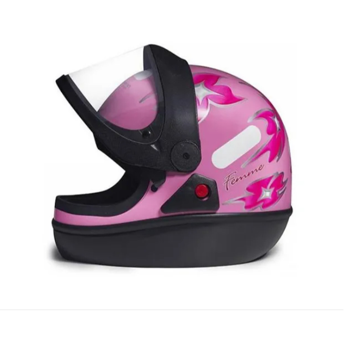Capacete Infantil Moto Taurus San Marino 52 Rosa.