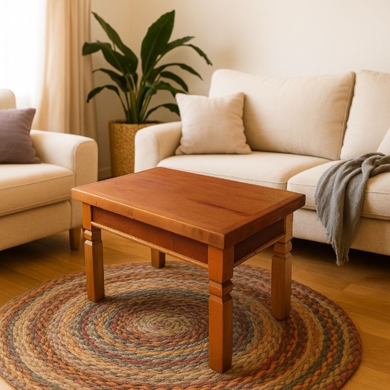 Mesa Mesinha de Centro Madeira Maciça Demolição Sala Rústica