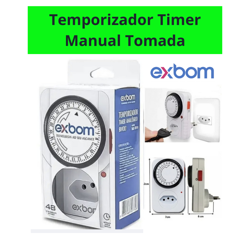 Tomada Timer Temporizador Digital Bivolt Exbom Modelo Programável Mecânico Analógico