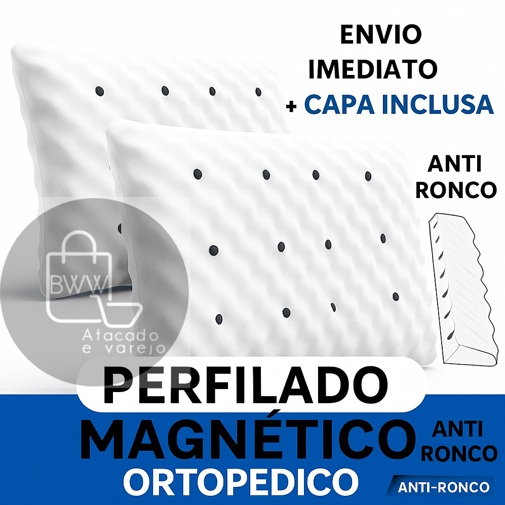 Travesseiro Magnético ORTOPEDICO Confortável Infravermelho casca de ovo premium