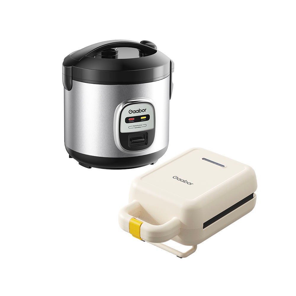 [Venda em Conjunto] Gaabor Panela de Arroz 2L RC20M + Sanduicheira Elétrica SM60M com Assadeira Removível em Oferta na Shopee