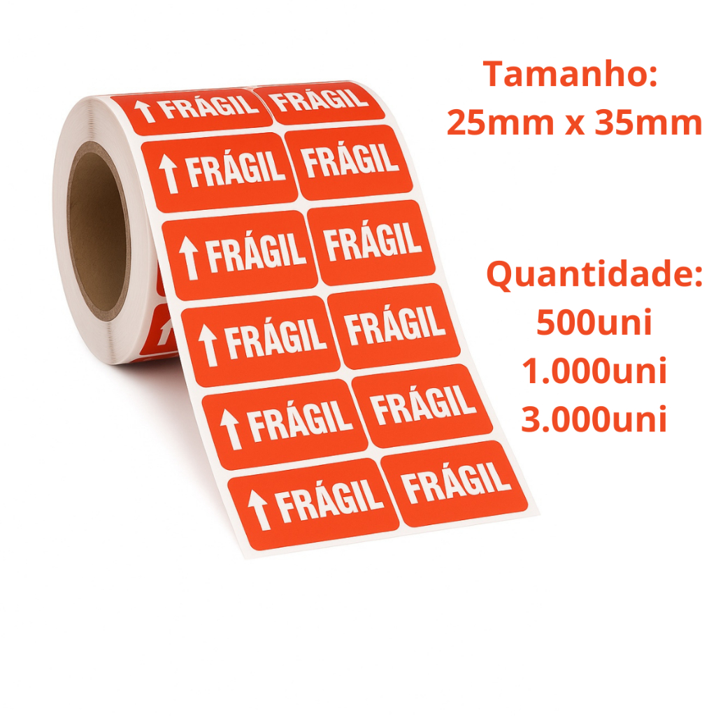 Adesivo FRÁGIL Proteção Máxima para Suas Encomendas Adesivo Frágil etiqueta frágil