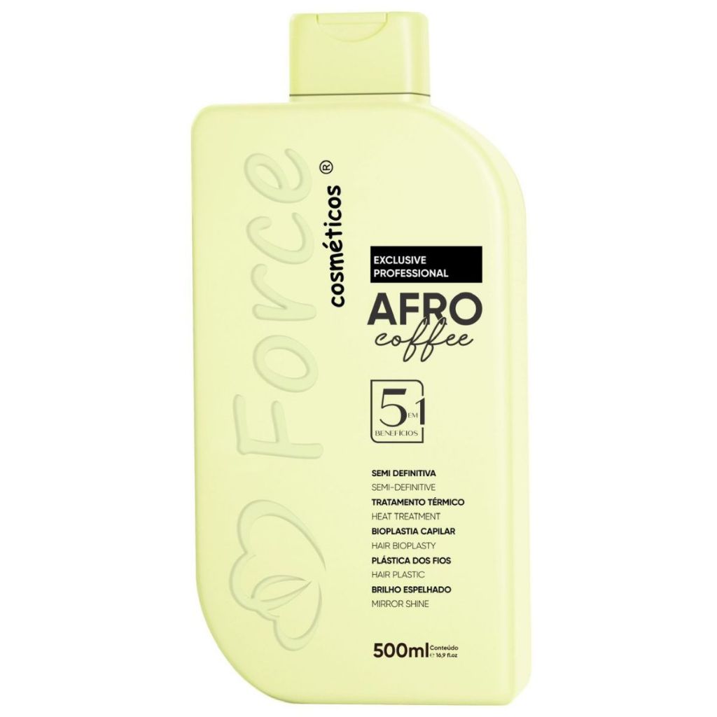 Escova Progressiva Café Cabelos Afros Force de Frizz Cosméticos 500ml