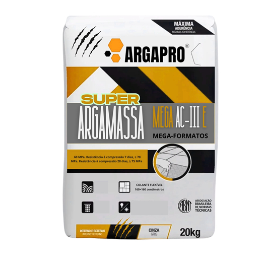 ARGAMASSA ACIIIE MAIS /MEGA FORMATOS SUPER COLA 75mpa  ARGAPRO 20KG