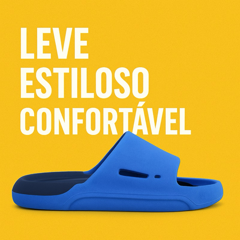 Chinelo Bicolor Infantil Nuvem Slide Leve e Confortável Antiderrapante Unissex