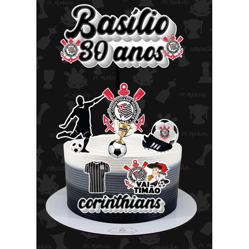 Topper de Bolo Corinthians - Comprar com Melhor Preço em Padaria