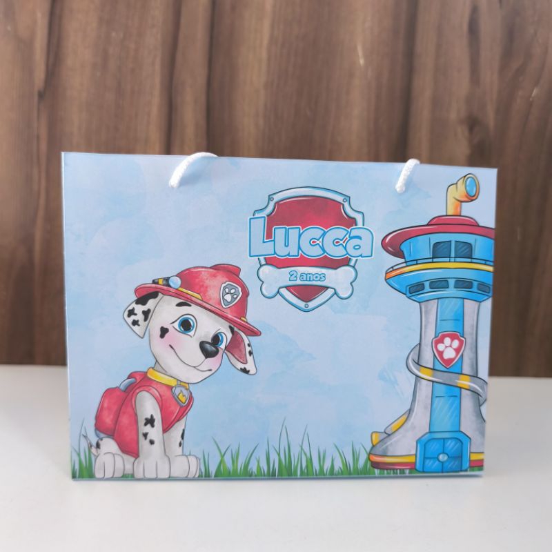 Sacolinha Personalizada Marshall Patrulha canina aquarela - Pegue e Monte