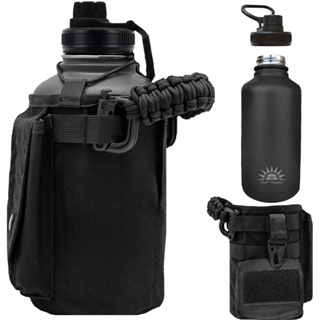 Garrafa Térmica De água 1.9 Litro Aço Inoxidável Com Alça Paracord Bolsa de Armazenamento em Oferta na Shopee