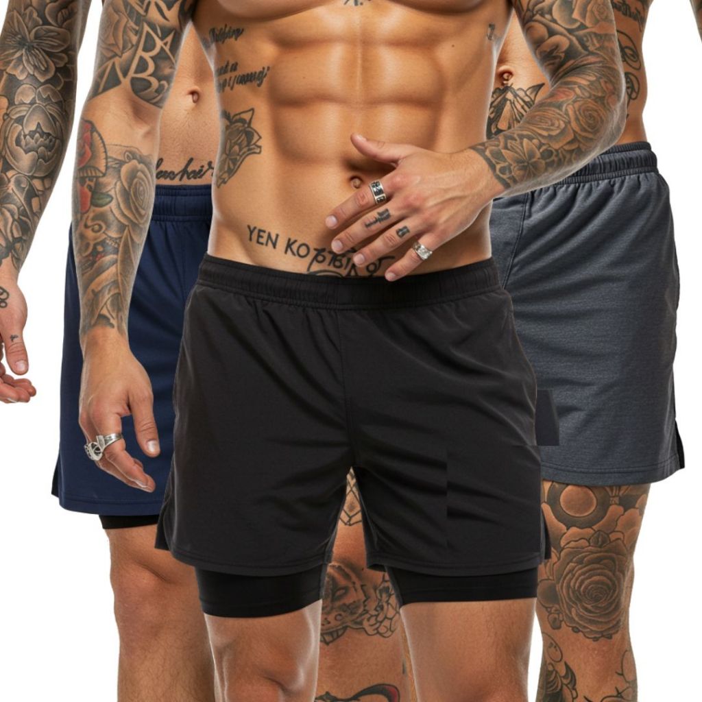 Shorts BASIC Masculino Compressão para Treinos de Academia e Corrida