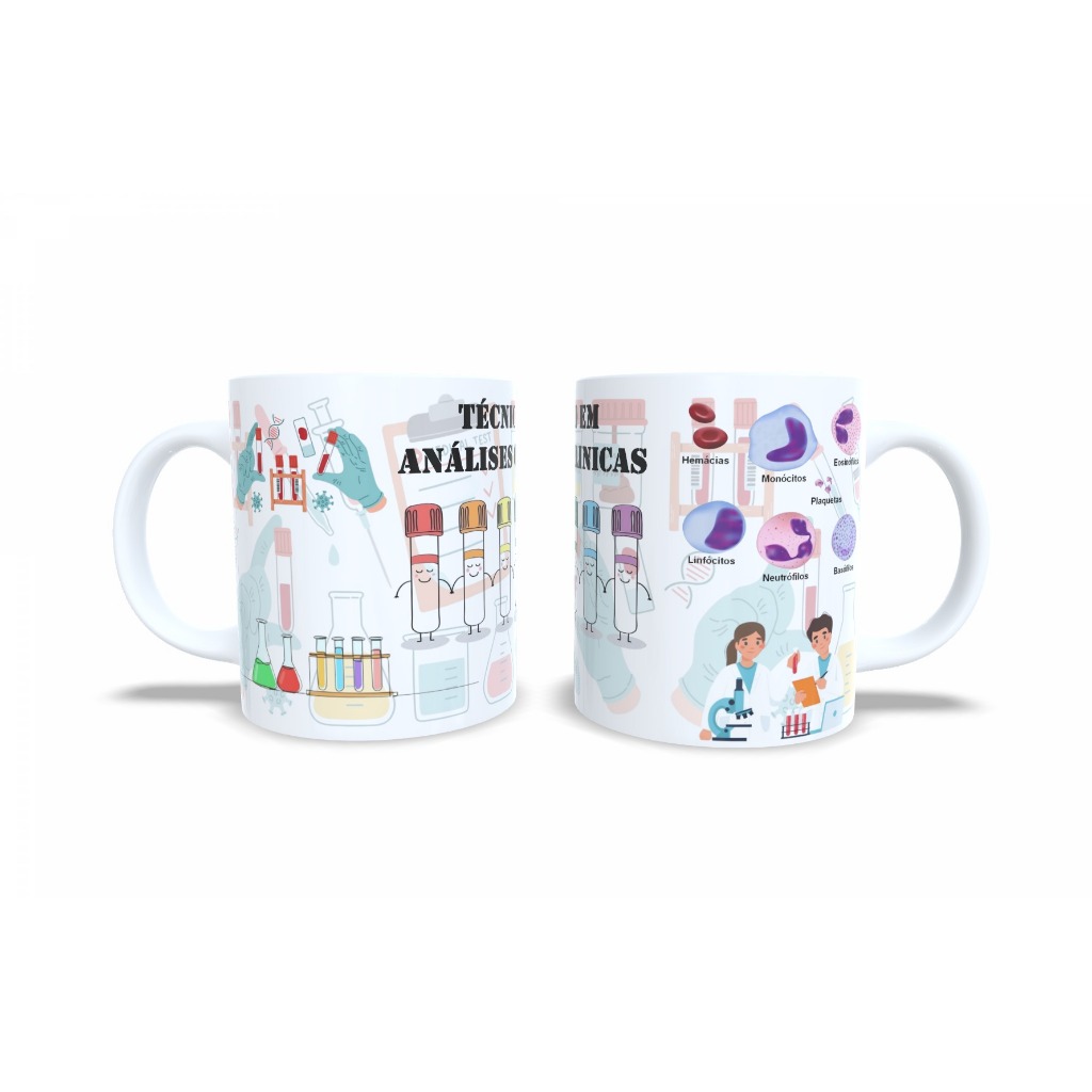 Caneca curso técnico – tema hematologia e tubos de coleta - Análises Clínicas