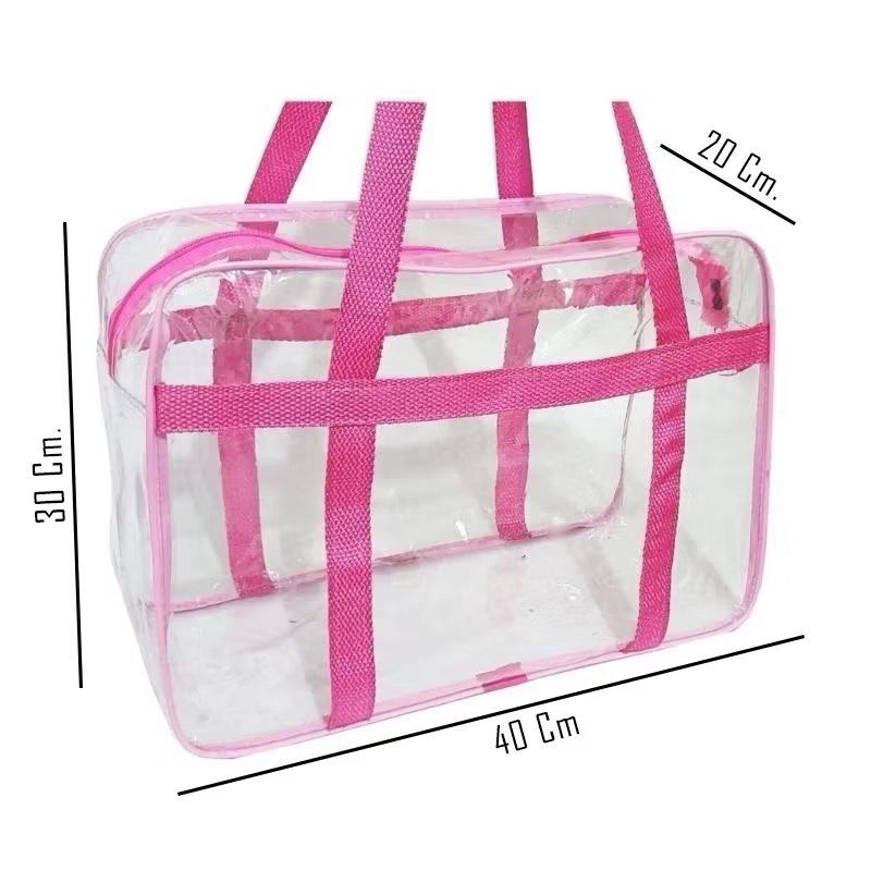 Bolsa Cristal Transparente P/ Maternidade, Praia, Viagem, Piscina Gramatura 0.20 ENVIO RAPIDO em Oferta na Shopee