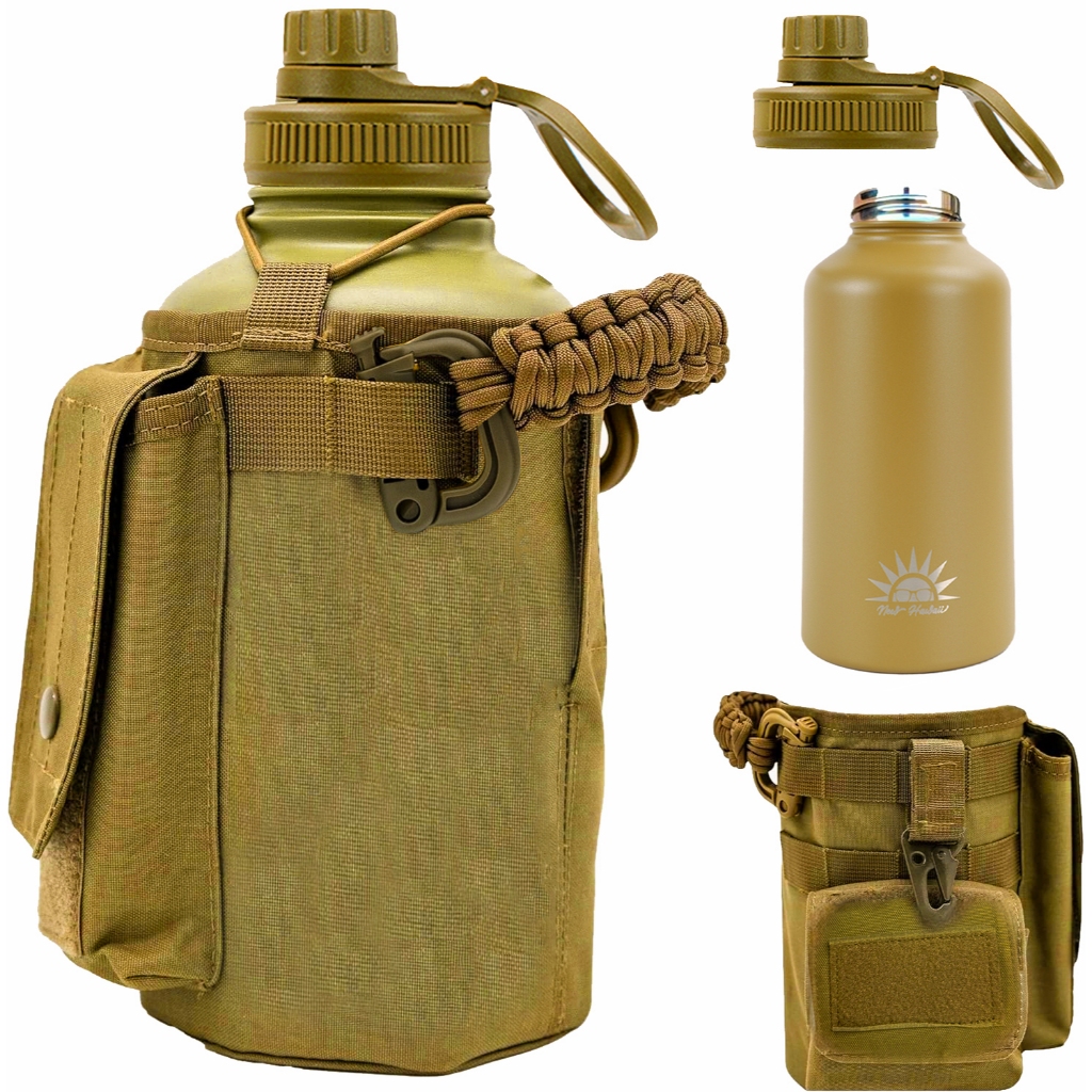 Garrafa De água 1.9 Litro Aço Inoxidável De Viagem Com Bolsa de Armazenamento Alça Paracord em Oferta na Shopee