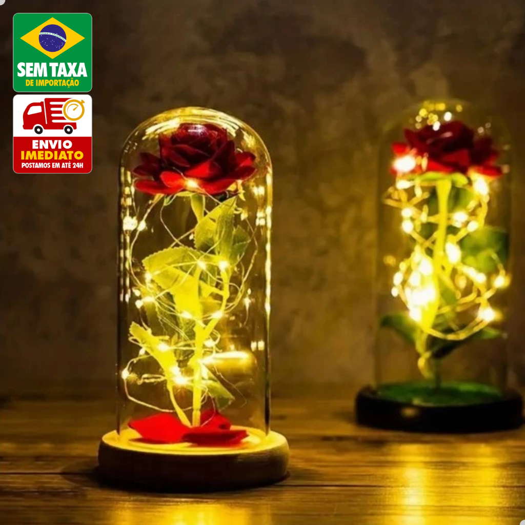 Luminária Rosa Encantada LED Presente A Bela e a Fera Decoração Romântica Pequeno Príncipe em Oferta na Shopee