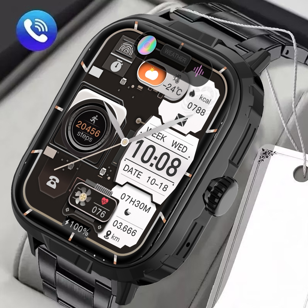 2026 F5 Relógio Inteligente Masculino Tela HD Bluetooth Chamada  Freqüência Cardíaca SmartWatch