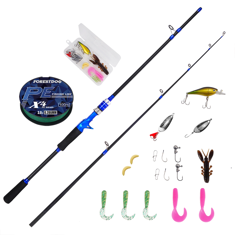 Detalhes do Kit Vara de Pesca Carretilha de Pesca 17+1 Rolamentos e Iscas Artificiais