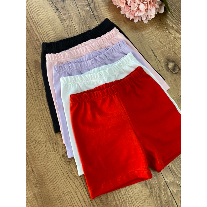 Kit 5 Shorts Menina Feminino Coton Algodão Usar Com Vestido Roupa Criança Verão Bermuda de Ciclista
