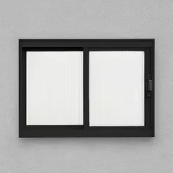 Janela de Correr em Alumínio com Policarbonato – Modelo Vitro 2 Folhas 40x60cm