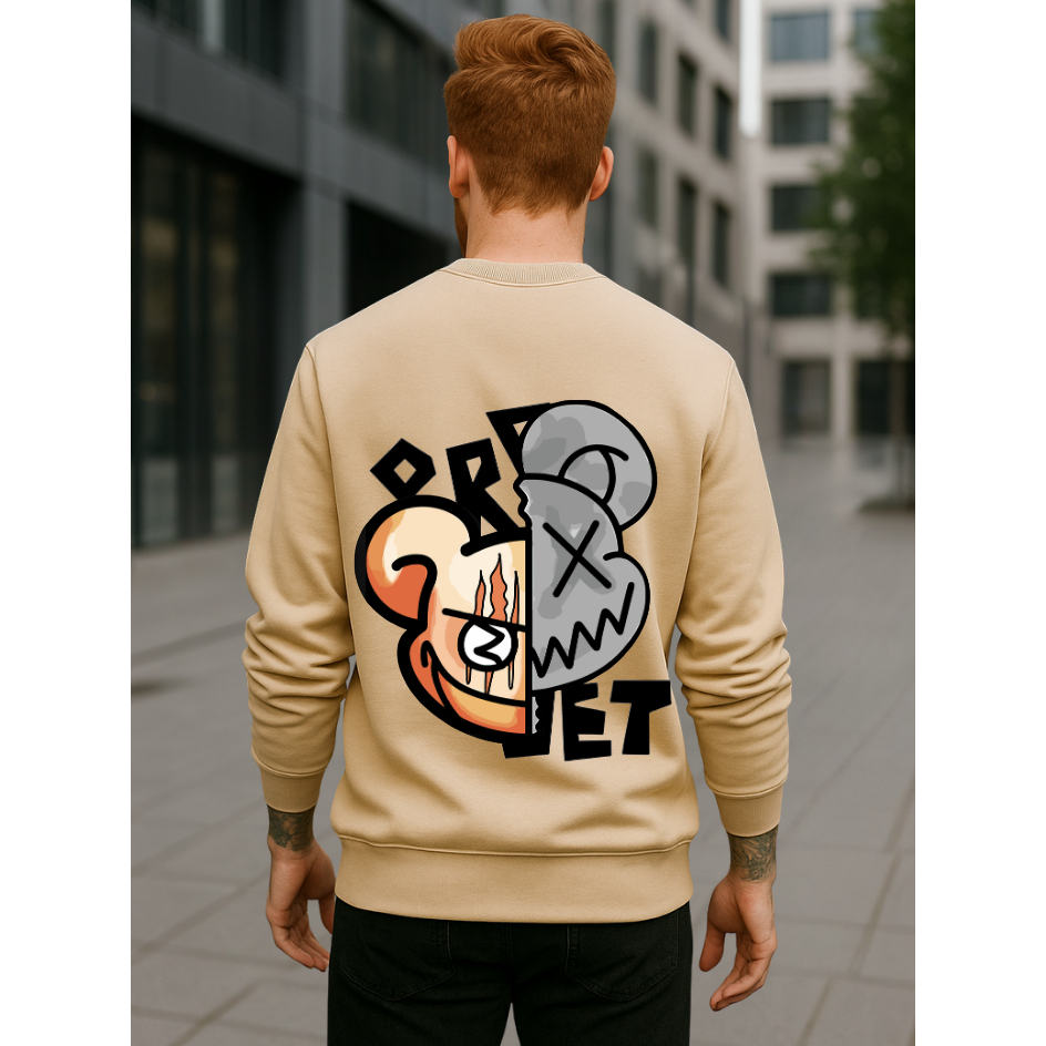 Blusa Moletom Gola Redonda Unissex em Algodão Tecido Premium Estampa Street Wear