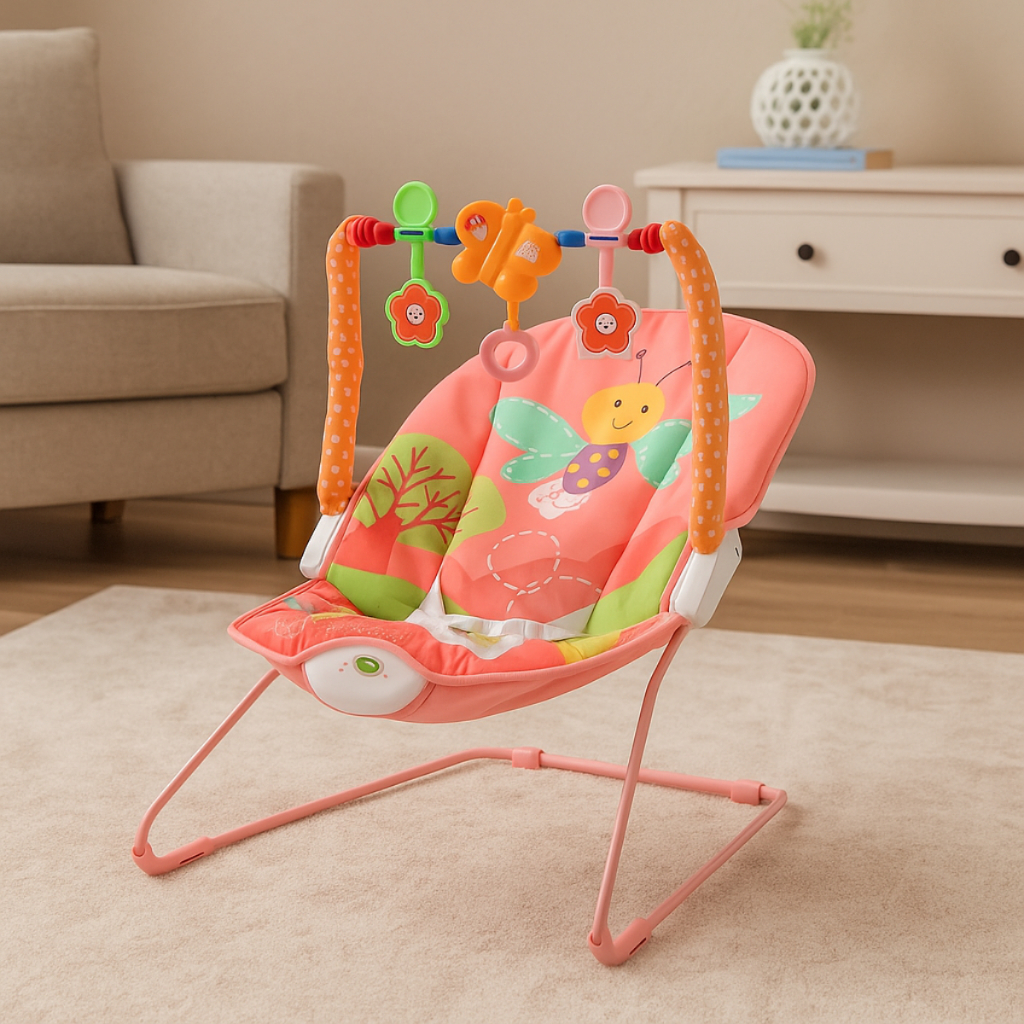 Cadeira Cadeirinha de Balanço e Descanso para Bebe com Musica e Cinto Ajustavel