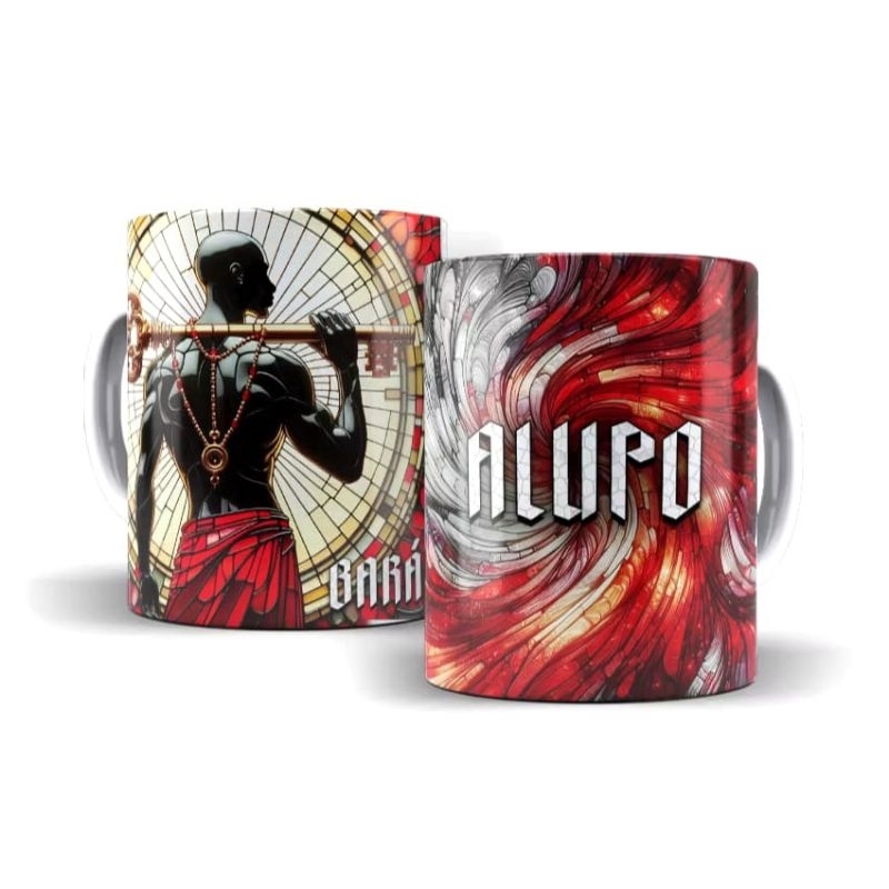 Caneca Orixás Primal  Porcelana -  Candomblé Umbanda - Ogum Oxum Iemanjá Oxossi Xangô Oxumarê obá ossain