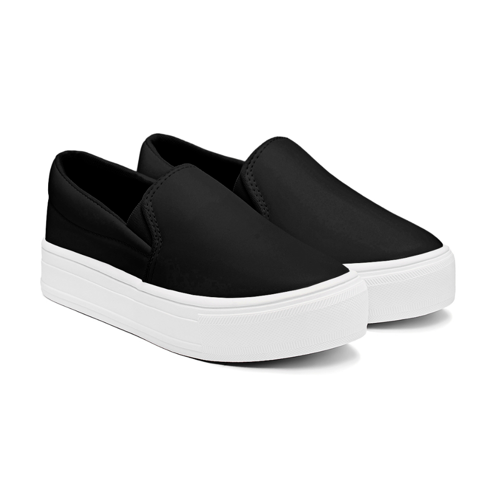 Tenis Plataforma Feminino Calce Fácil Casual Slip On Confortável Sola Alta