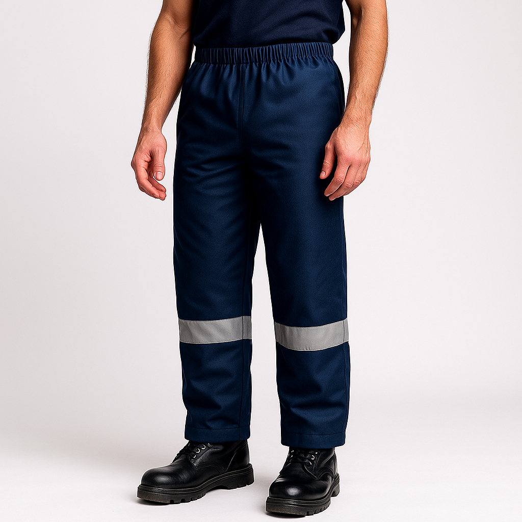 Calça Refletiva Brim - Com Faixa Refletiva Prata em Oferta na Shopee