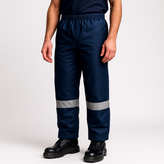 Calça Refletiva Brim - Com Faixa Refletiva Prata em Oferta na Shopee