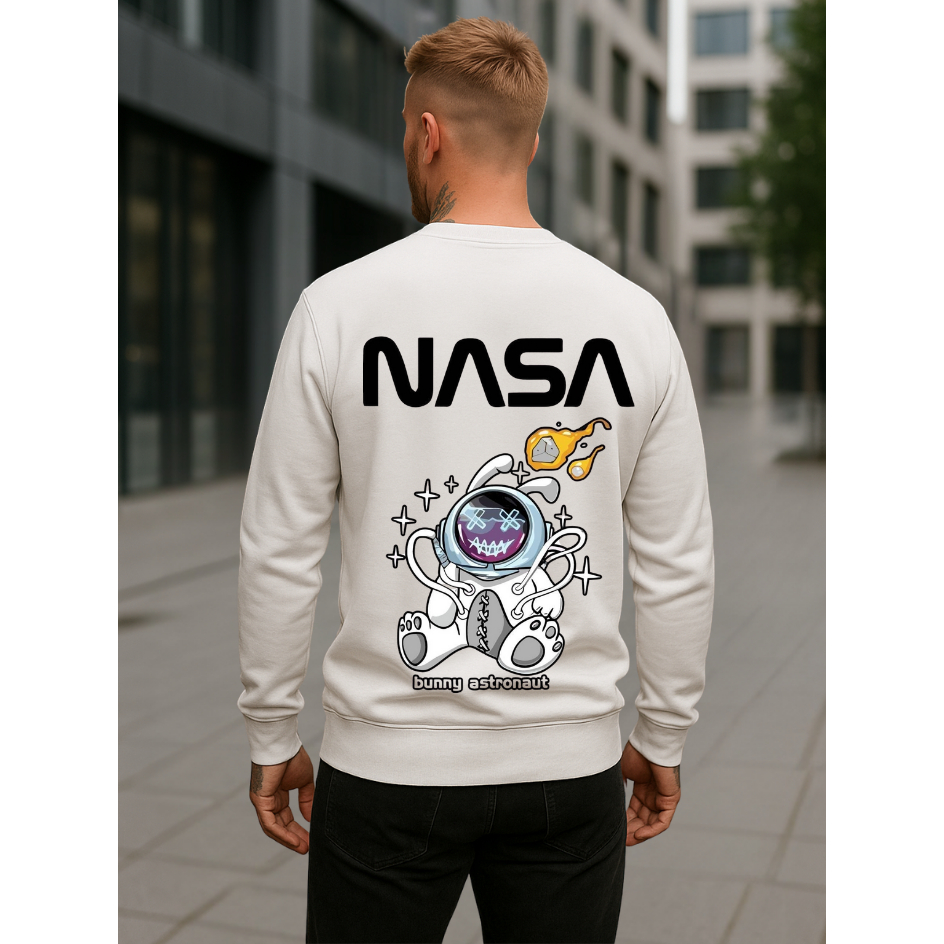 Moletom Gola Redonda Unissex Blusa De Frio Masculino Estampa Astronauta Algodão Careca IMPERDIVEL