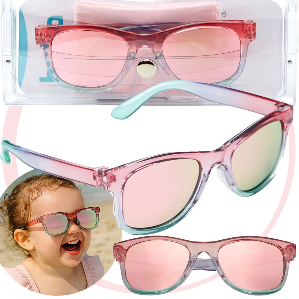 Kit Óculos De Sol Bebê Infantil C/ Proteção Uva Uvb case + Flanela Original Buba Proteção para Olhos